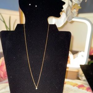 Sterling Silver - S925 Gold Platting Heart necklace and earrings set